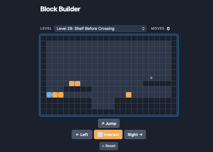 Block Builder game running in the browser